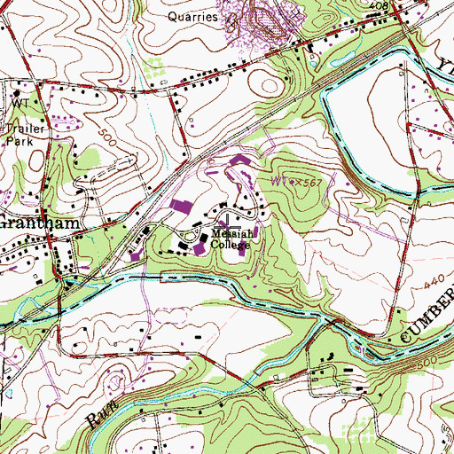 Topographic Map of Frey Hall, PA