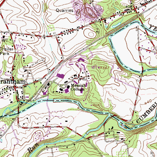 Topographic Map of Jordan Science Center, PA