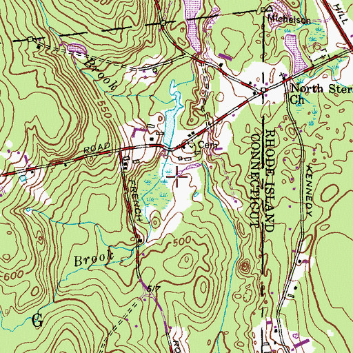 Topographic Map of Titus Brook, CT