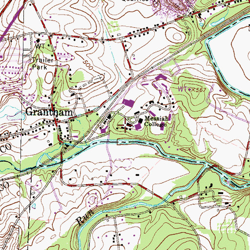 Topographic Map of McBeth Alumni Center, PA