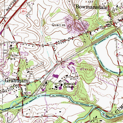 Topographic Map of North Gate College Entrance, PA