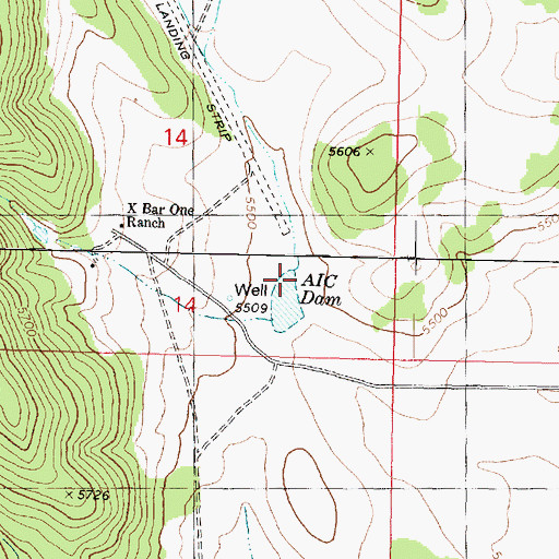 Topographic Map of AIC Dam, AZ