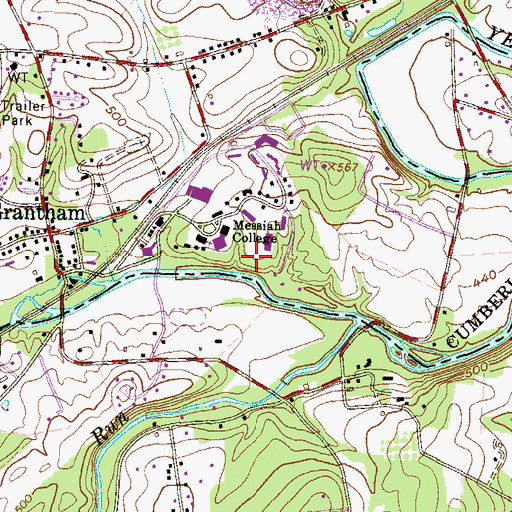 Topographic Map of President's Residence - Messiah College, PA