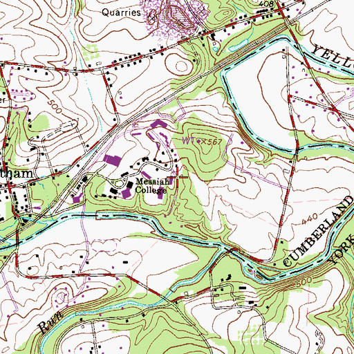 Topographic Map of Sollenberger Residence Hall, PA