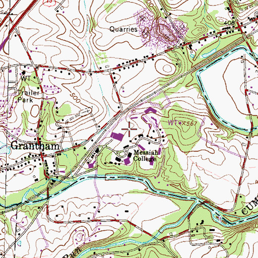 Topographic Map of Sollenberger Sports Center, PA