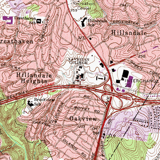 Topographic Map of Barrett Residence Hall, MD