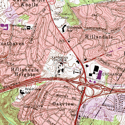 Topographic Map of Dining Hall, MD