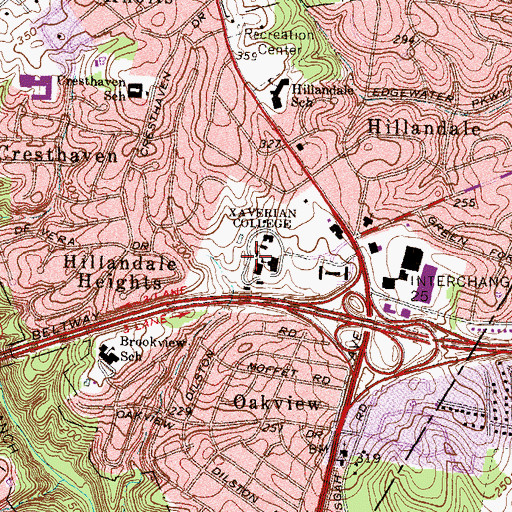 Topographic Map of Hoehler Residence Hall, MD
