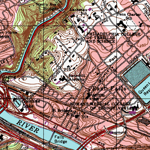 Topographic Map of Architecture Studios at Ravenhill, PA