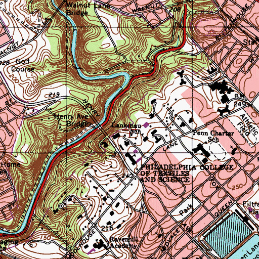 Topographic Map of Athletic and Recreation Center, PA