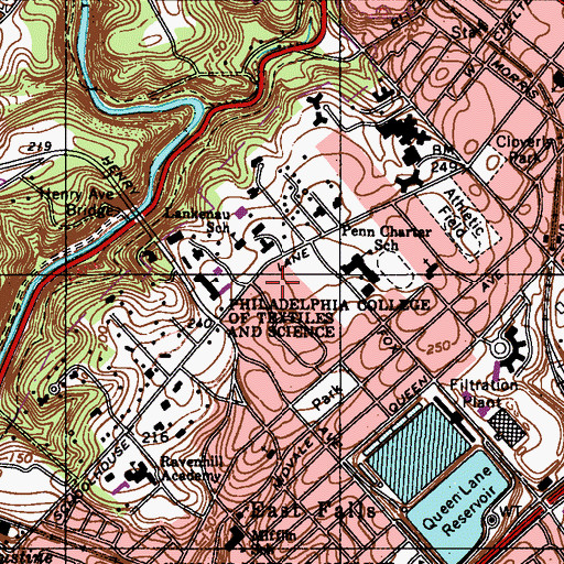 Topographic Map of Bertrand W Hayward Hall, PA