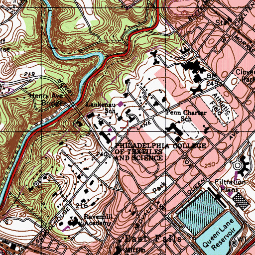 Topographic Map of Paul J Gutman Library, PA