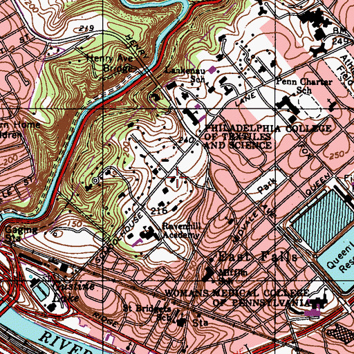 Topographic Map of President's House - Philadelphia University, PA