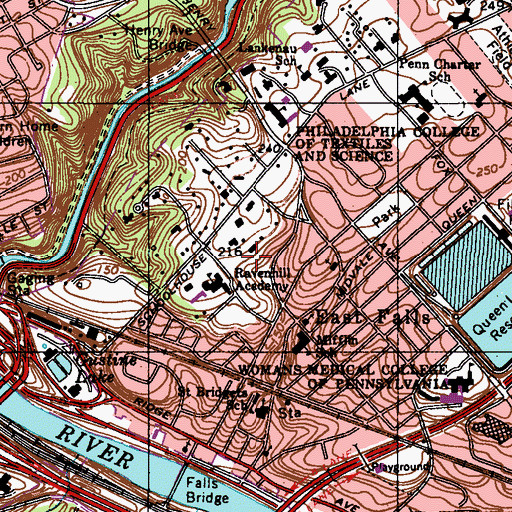 Topographic Map of Ronson Hall, PA