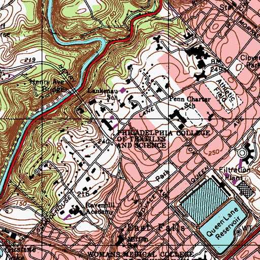 Topographic Map of Roxboro House, PA