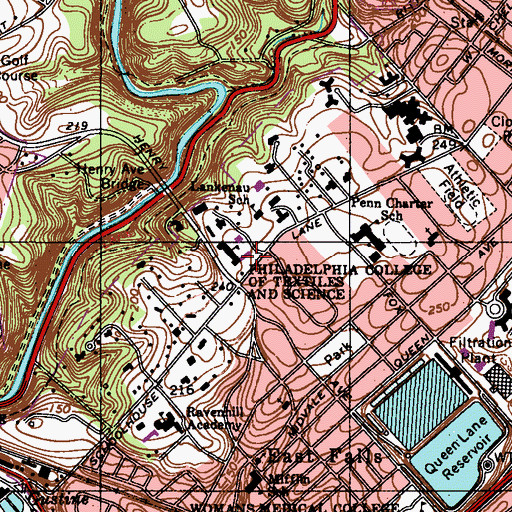 Topographic Map of Search Hall, PA