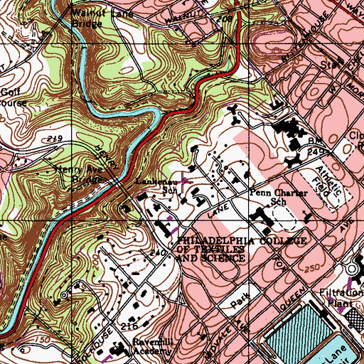 Topographic Map of The Townhouses, PA