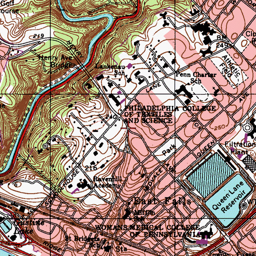 Topographic Map of The Tuttleman Center, PA