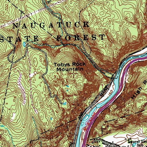 Topographic Map of Tobys Rock Mountain, CT