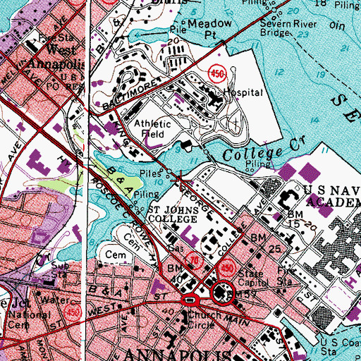 Topographic Map of Hodson Boathouse, MD