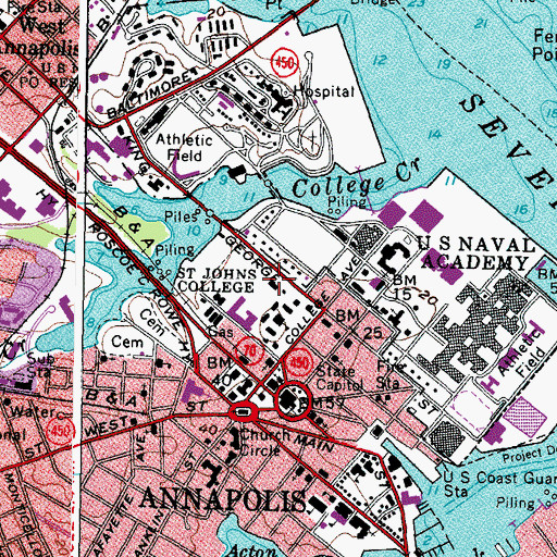 Topographic Map of Lieutenant E Berkeley Iglehart Hall, MD