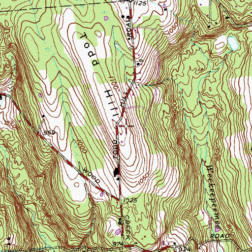Topographic Map of Todd Hill, CT