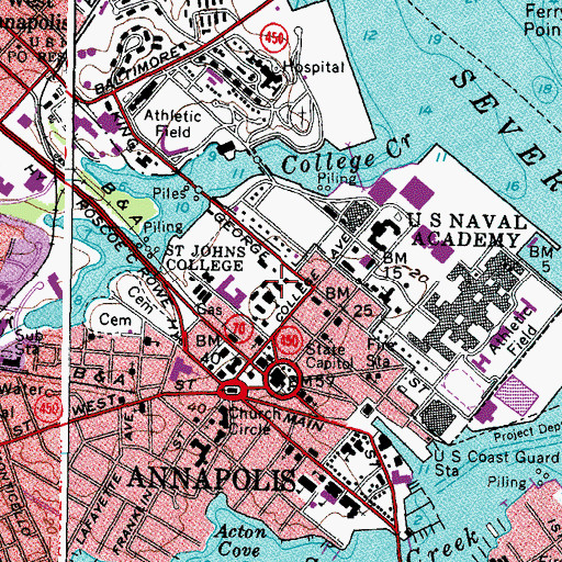 Topographic Map of William Pinkney Hall, MD