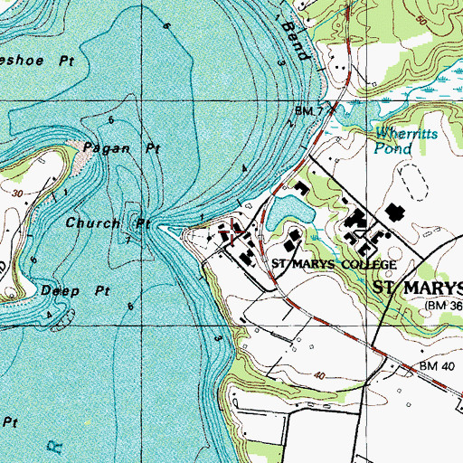 Topographic Map of Calvert Residence Hall, MD