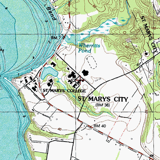 Topographic Map of Caroline Residence Hall, MD