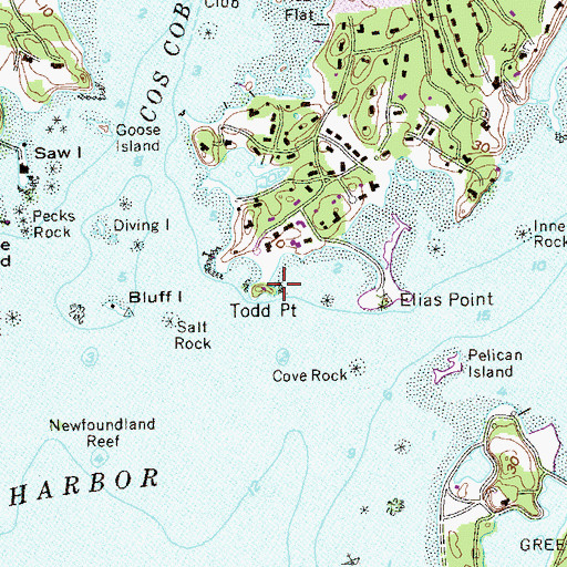 Topographic Map of Todd Point, CT