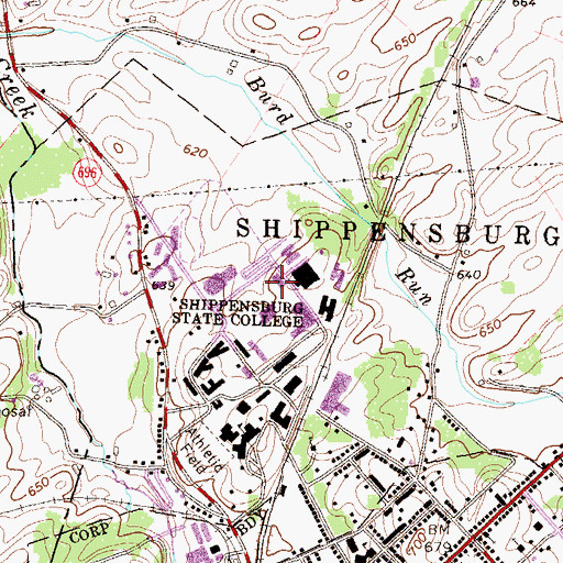 Topographic Map of Anthony F Ceddia Union Building, PA