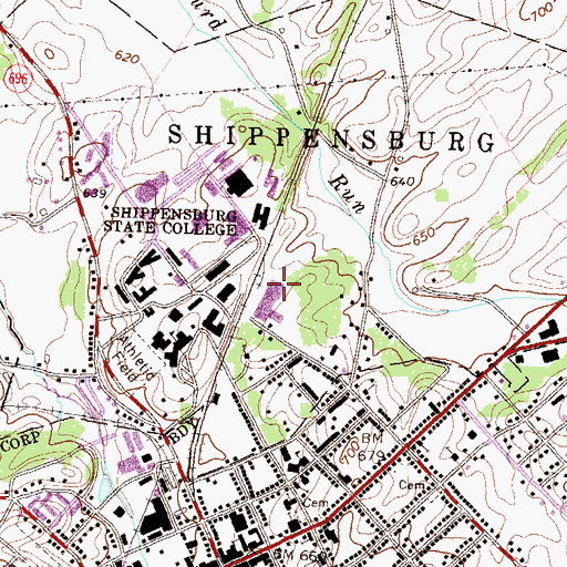 Topographic Map of Cora I Grove Spiritual Center, PA
