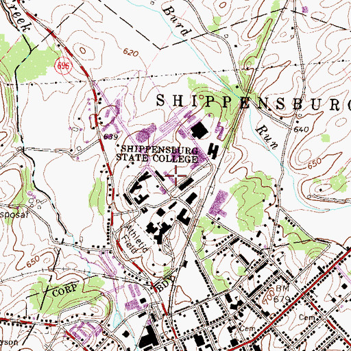 Topographic Map of Dauphin Humanities Center, PA