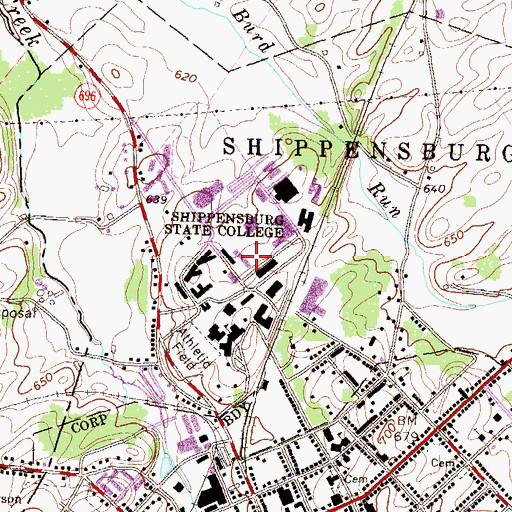 Topographic Map of Ezra Lehman Memorial Library, PA
