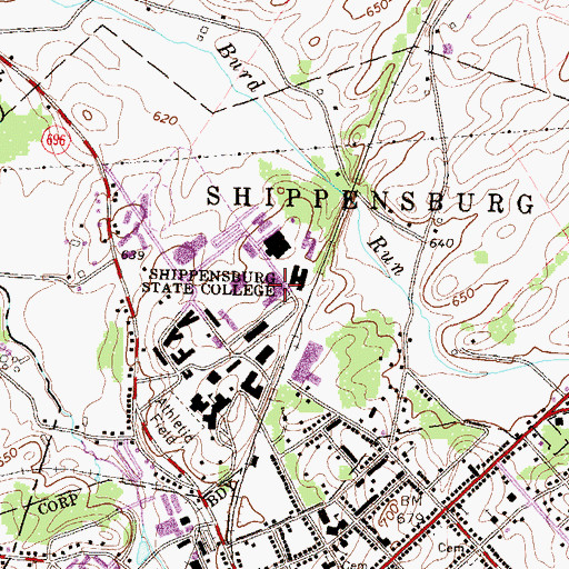 Topographic Map of Franklin Science Center, PA