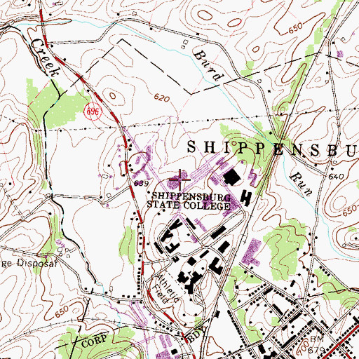 Topographic Map of Heiges Field House, PA