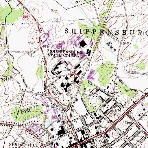Topographic Map of Huber Art Center, PA