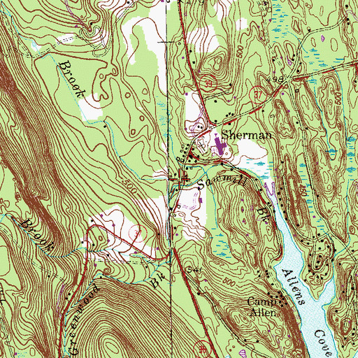 Topographic Map of Tollgate Brook, CT