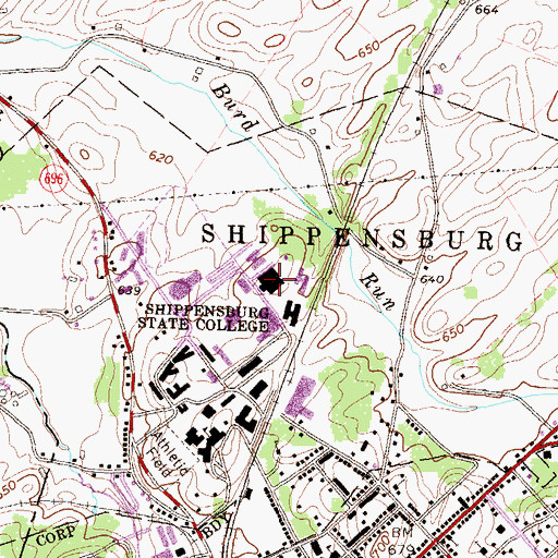 Topographic Map of Reisner Dining Hall, PA