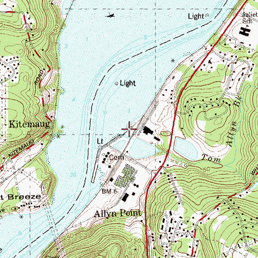 Topographic Map of Tom Allyn Brook, CT