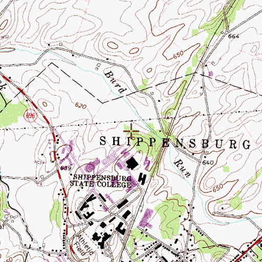 Topographic Map of Student Recreation Building, PA