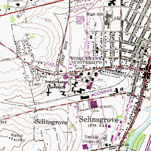 Topographic Map of Apfelbaum Hall, PA