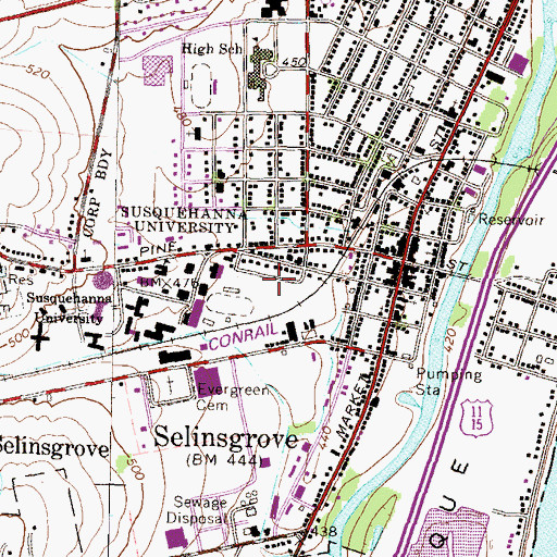 Topographic Map of Douglas E Arthur Practice Football Field, PA