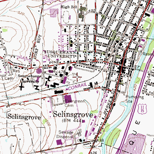 Topographic Map of Nicholas A Lopardo Football and Track Stadium, PA