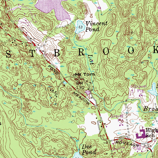 Topographic Map of Mount Tom, CT