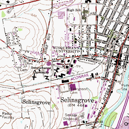 Topographic Map of Stelle Hall, PA