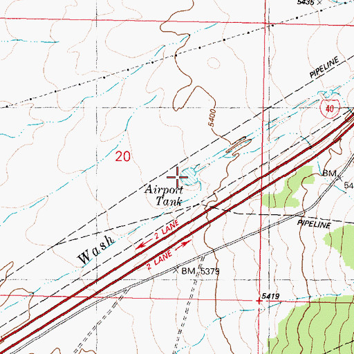 Topographic Map of Airport Tank, AZ
