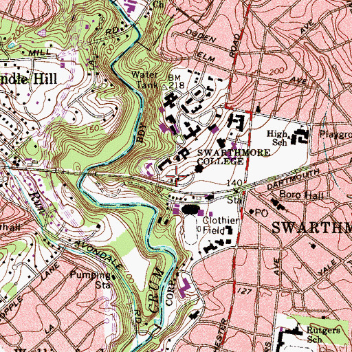 Topographic Map of Kitao Student Art Gallery, PA