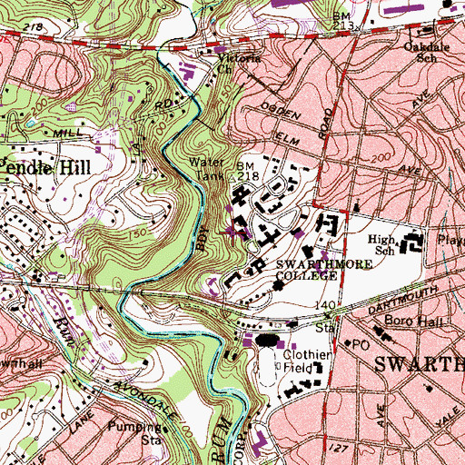 Topographic Map of Lang Music Building, PA