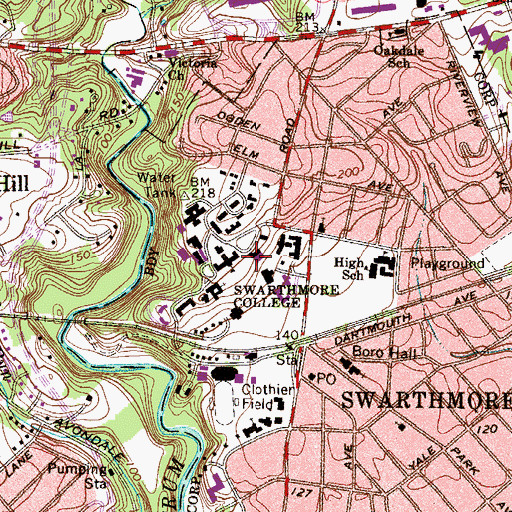 Topographic Map of Thomas B McGabe Library, PA